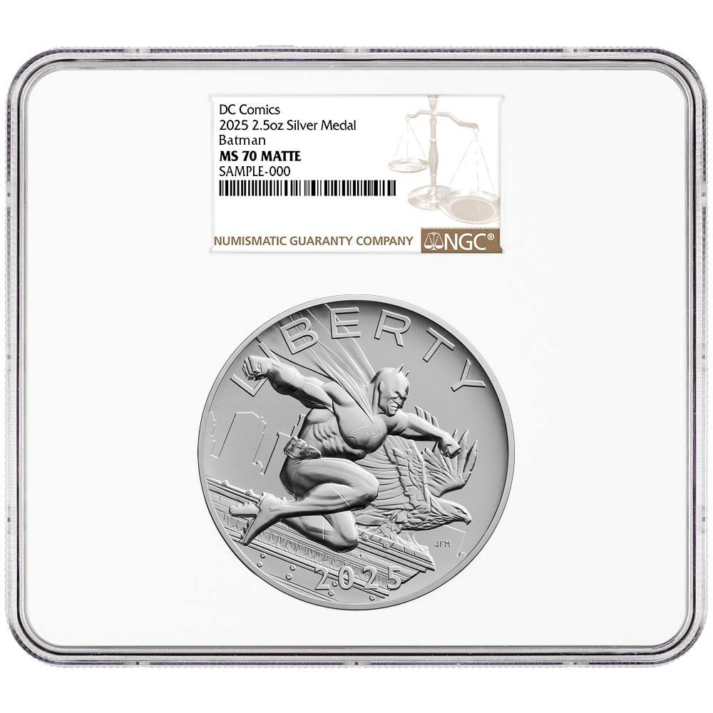 2025 Batman DC Comics 2.5 oz Silver Medal NGC MS70 Brown Label