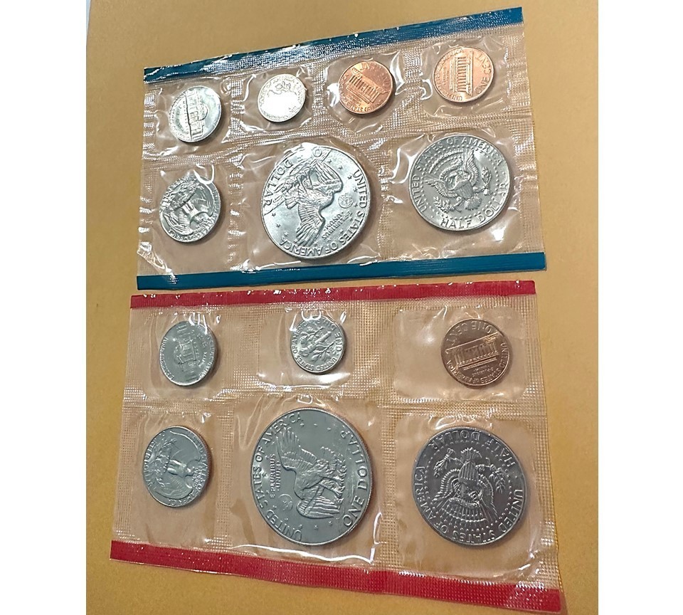 1973 & 1974 Uncirculated Mint Sets Including 4 Ike Dollars