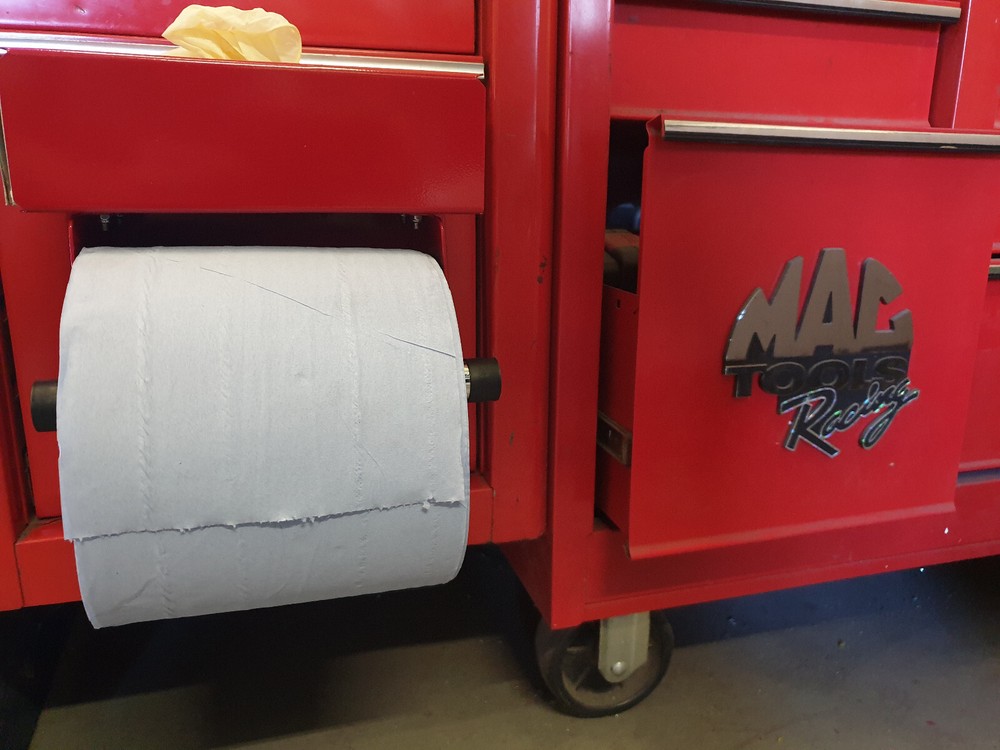 Toolbox Paper Holder with work glove box holder with magnetic mount