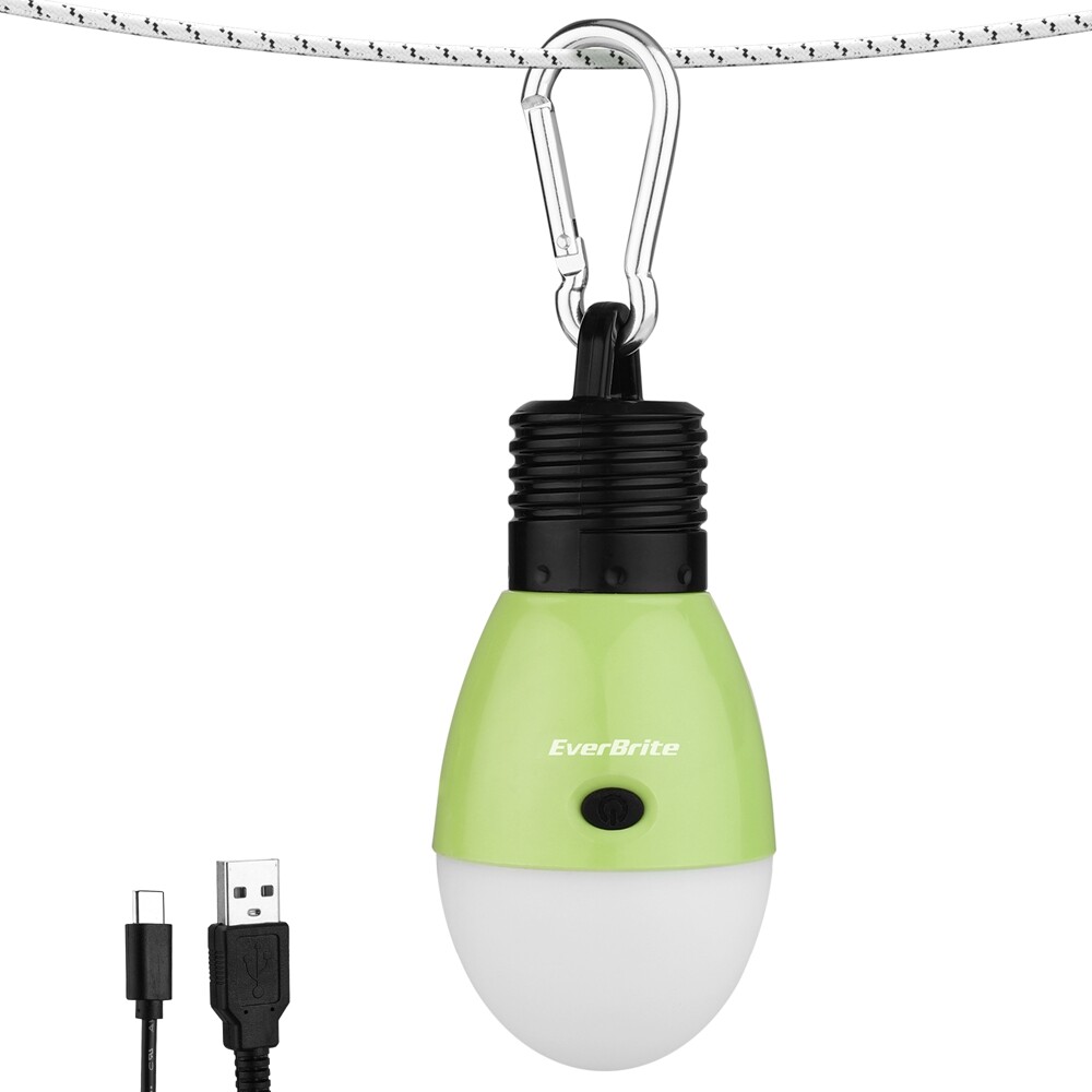 EverBrite Rechargeable Camping LED Bulb 3 Lighting Mode USB LED Tent Light Green