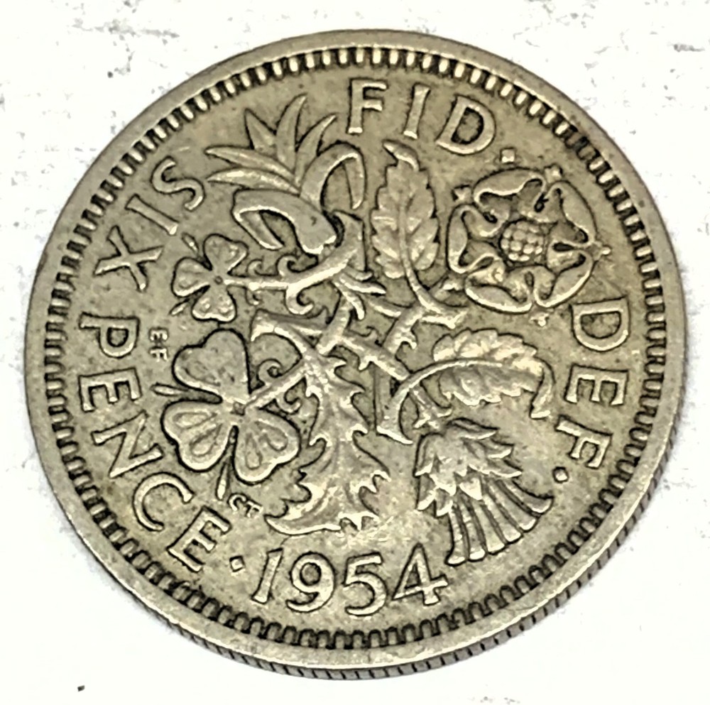 # C7094    GREAT BRITAIN     COIN,    SIX PENCE  1954