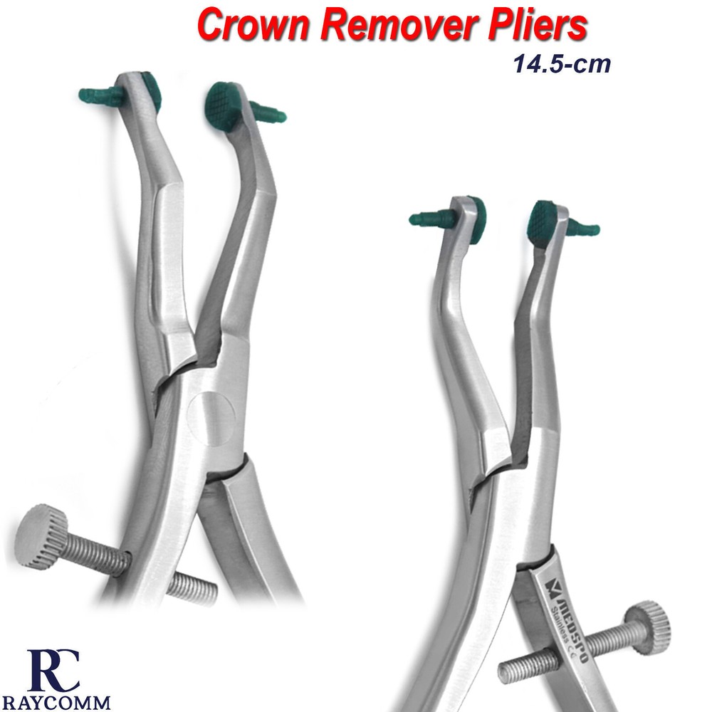 Dental Crown Bridge Removing Plier Rubber Tips Forceps with 4 Soft Pads