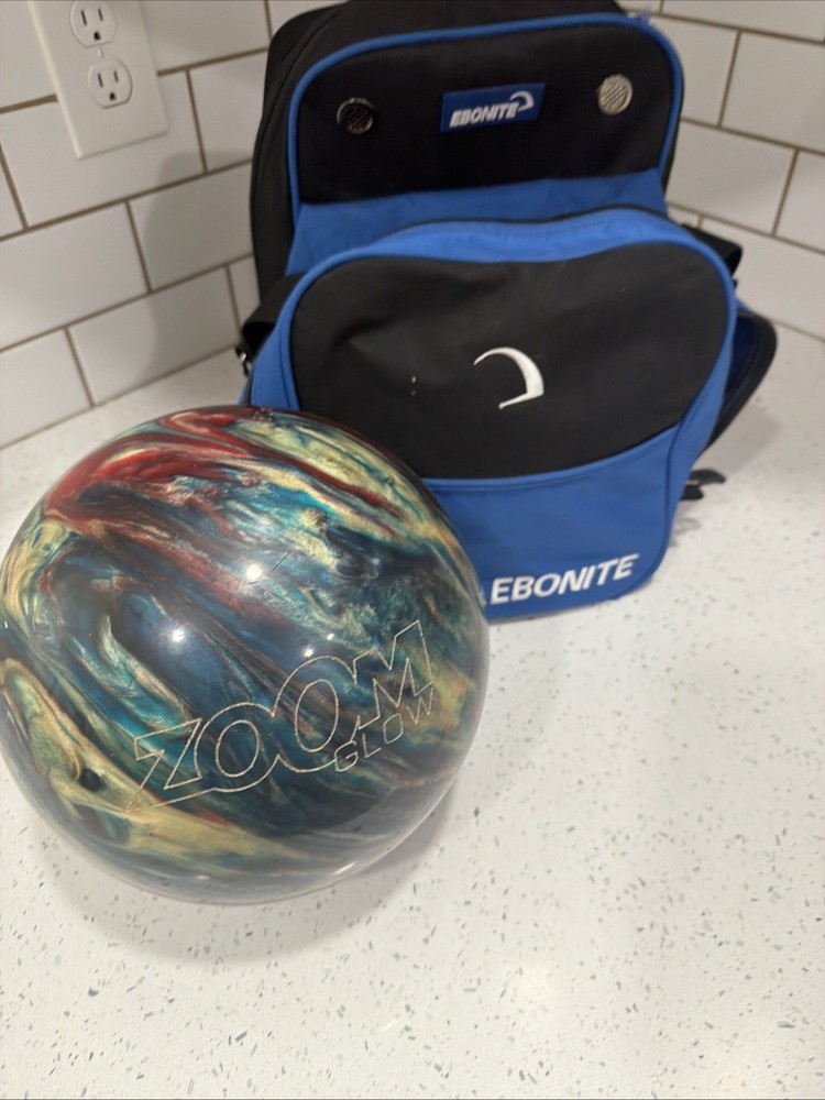 Ebonite 8lb Zoom Glow Bowling Ball With Ebonite Ball Bag