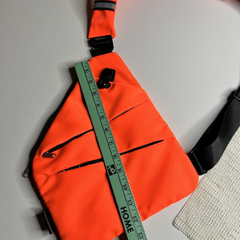 WANDER+ Running Belt Chest Pack Orange Reflective Nylon One Size Men Adjustable
