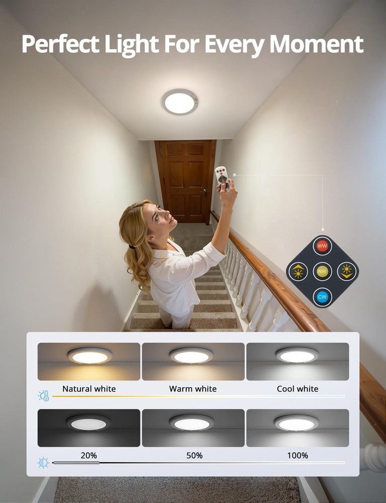 Battery Operated Shower Light Waterproof Inside, Rechargeable Motion Sensor s...