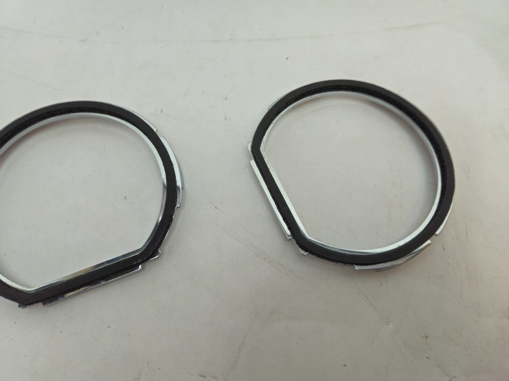 OEM Harley Davidson Touring Chrome Speedometer Gauge Trim Insert Pair