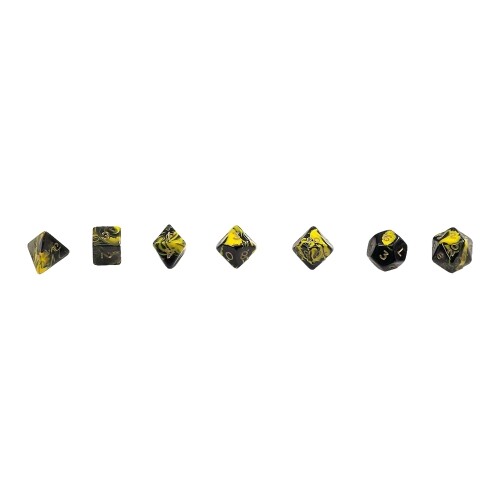 Dice Set - Different Sides - Yellow - Oblivion - 7 Piece
