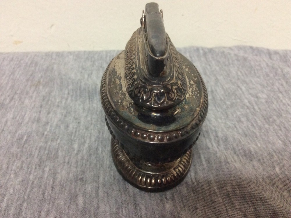 Vintage Ronson Crown Silverplated Tabletop Cigarette Lighter