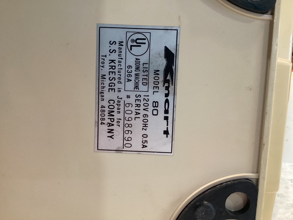 Kmart 80 Adding Machine