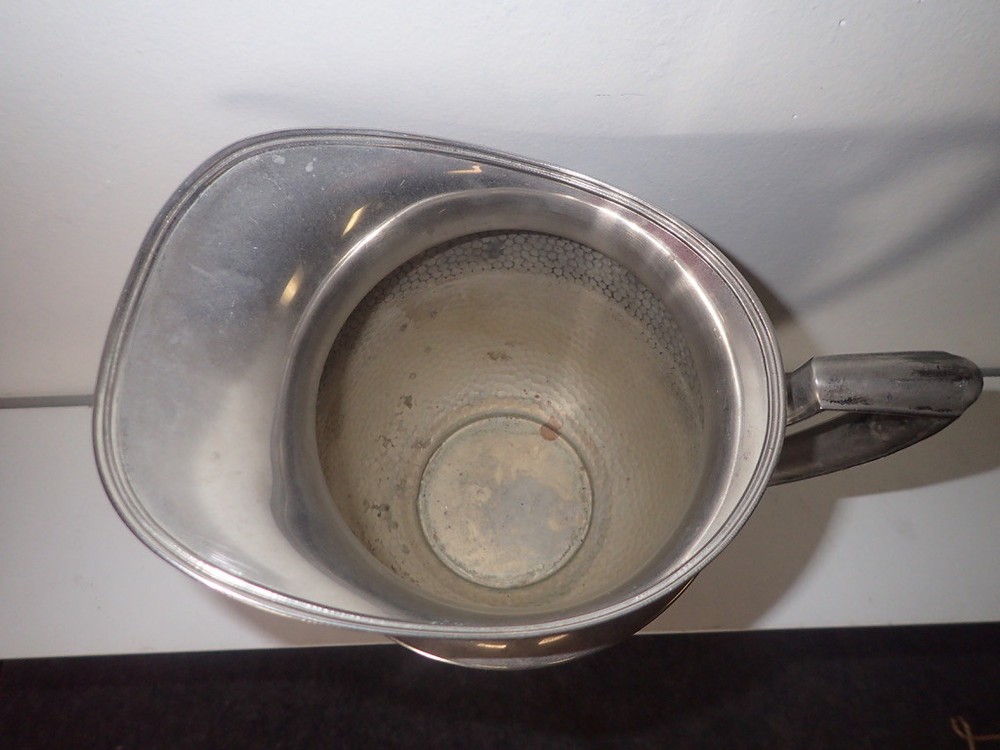 Vintage Mid Century EPNS Hammered Silver Plate Water Pitcher MM Co.