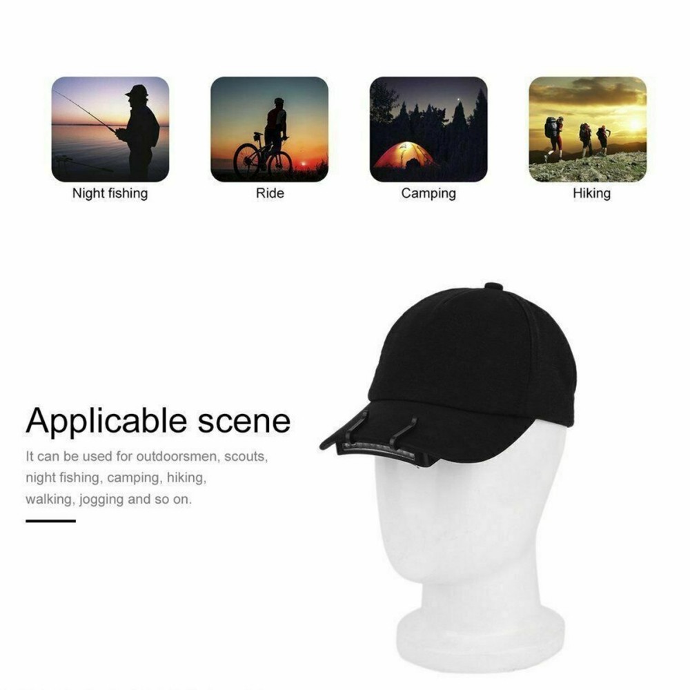 Bright 11 LED Clip on Hat Head Cap Light headlamp Flashlight