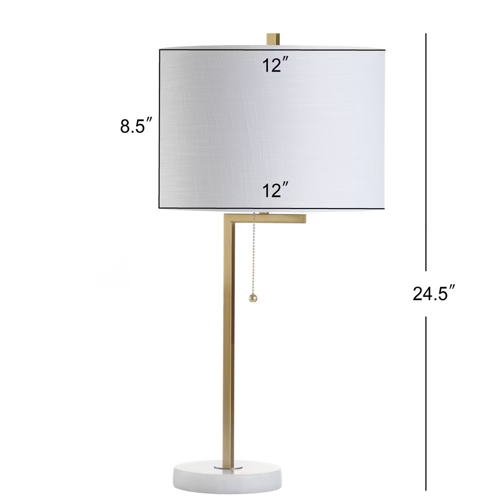 24.5" Metal/Marble Alyssa Table Lamp (Includes LED Light Bulb) Gold - JONATHAN