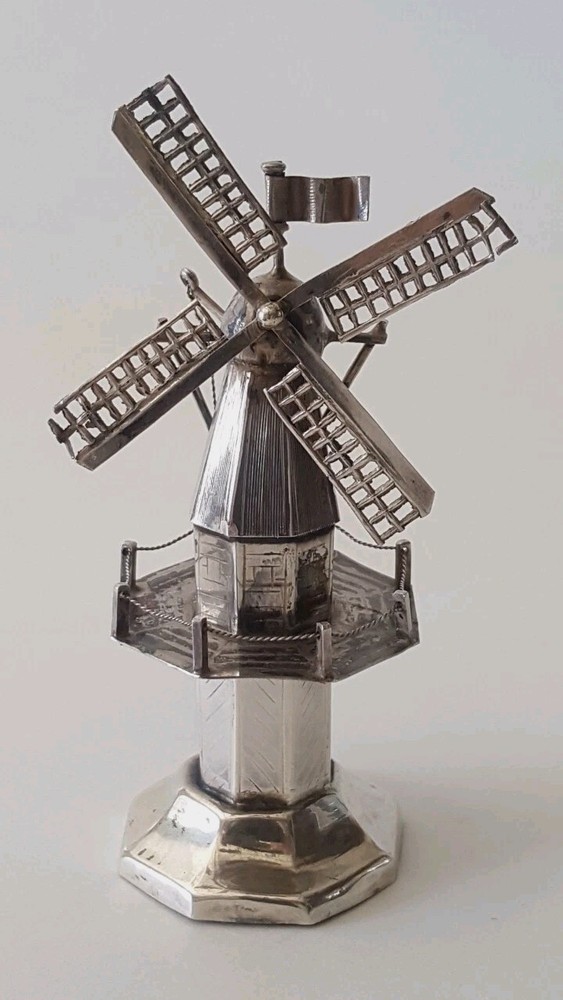 Antique Dutch silver Miniature Windmill
