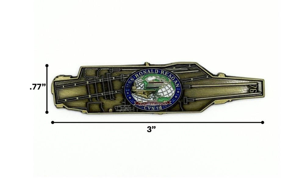 USS Ronald Reagan (CVN-76) - US Navy Carrier Shape - Challenge Coin