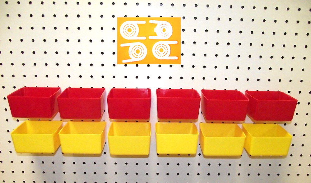 16 Piece Pegboard Plastic Bin and Plastic Tool Holder Kit