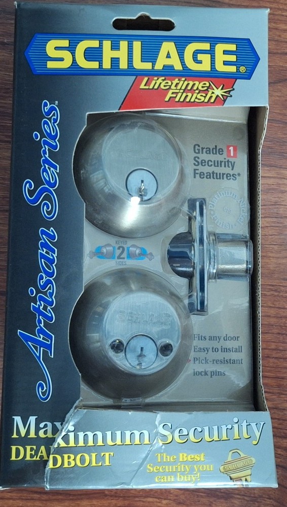 Schlage Deadbolt Locks Double 2 Sided Keyed Satin Nickel B362n V 4