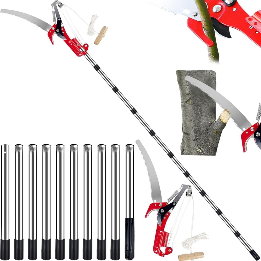 Versatile 13ft Manual Pole Cutter - Perfect for Safe Tree Trimming and Pruning