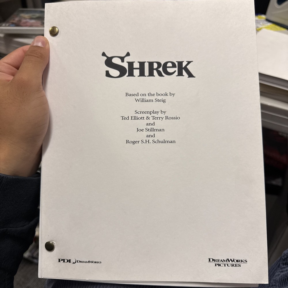 “SHREK” Screenplay Script By DreamWorks Pictures RARE!!! HTF!!!