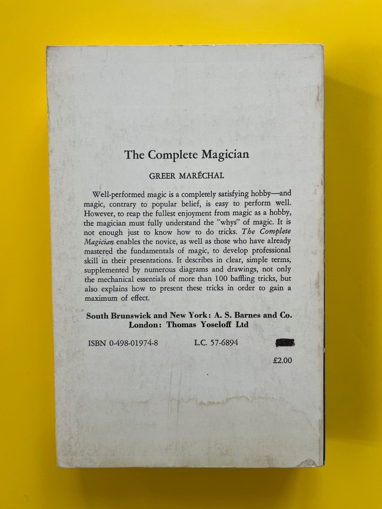 COMPLETE MAGICIAN By Greer Marechal ~ magic book, tricks