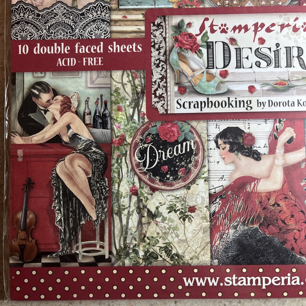 Stamperia - DESIRE - 12" X 12" Double Sided Paper Pad - 10 SHEETS