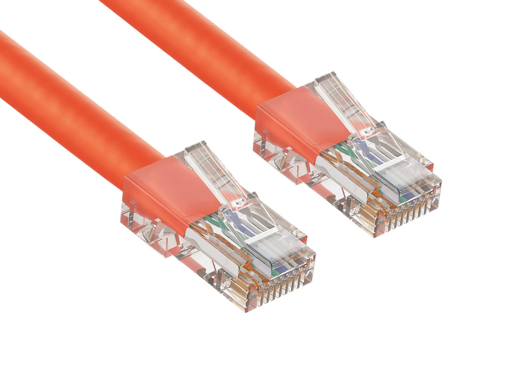 7ft Cat6 UTP Non-Booted Ethernet Network Patch Cable 24AWG Bare Copper, Orange