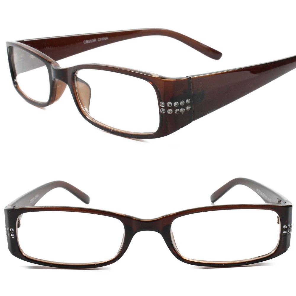 Designer Stylish Modern Womens Rectangle Brown Frame 2.25 Reading Reader Glasses