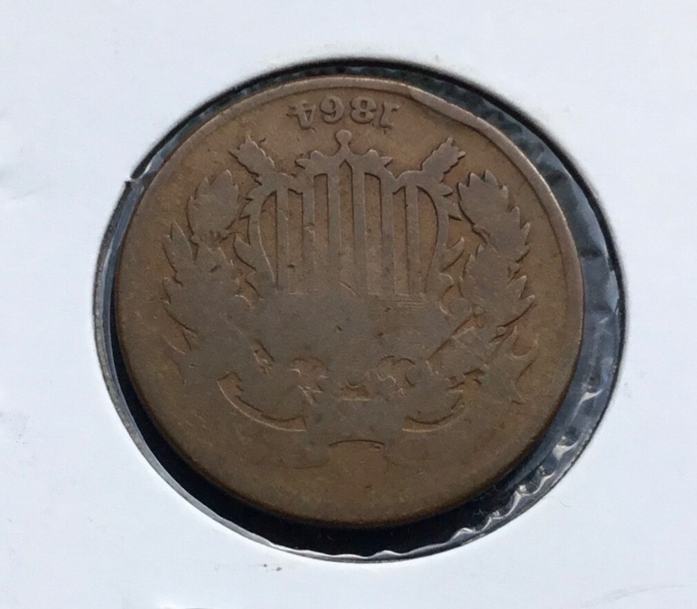 1864 Two-cent piece Bronze 2c coin RD