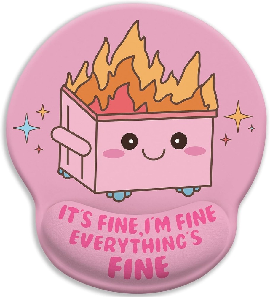 Funny Cute Mouse Pad with Wrist Rest, Dumpster on Medium, 0