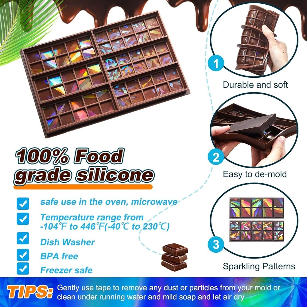 Holographic Chocolate Molds Resin Silicone Chocolate Deep Thick