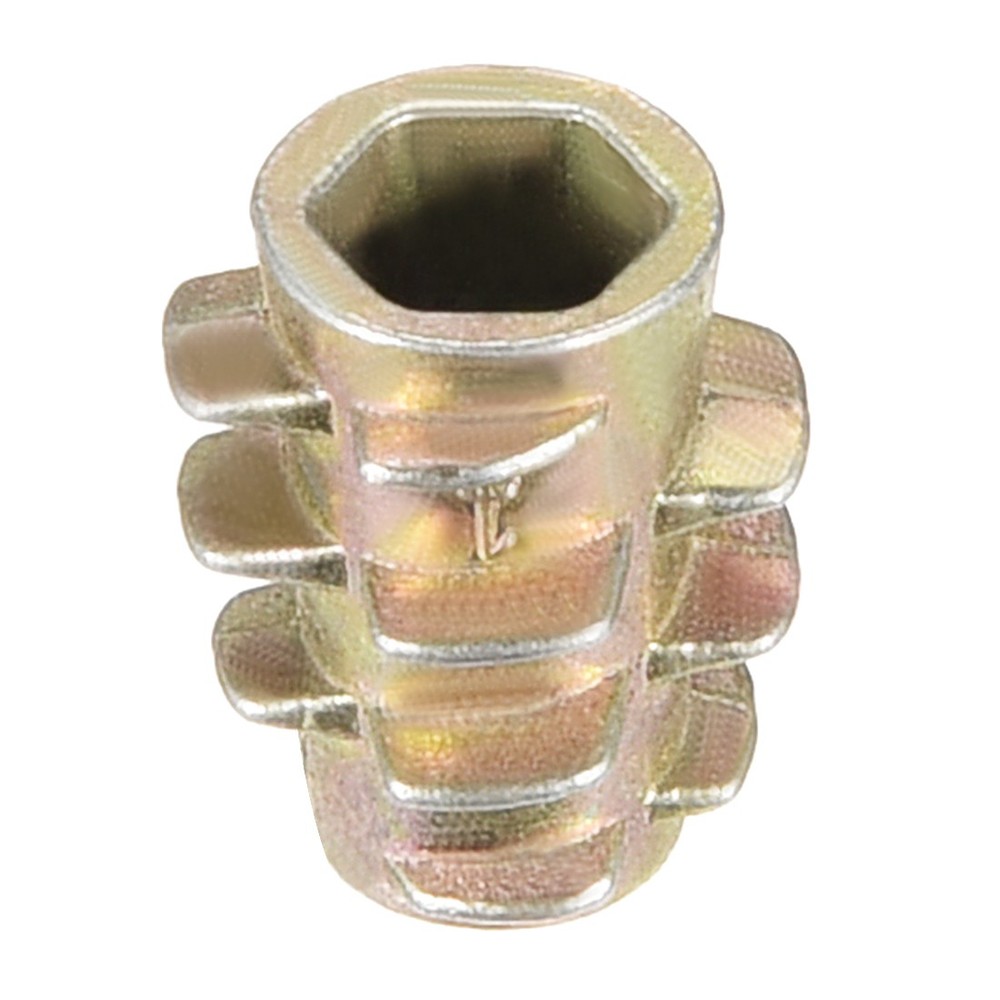 Threaded Insert Nuts Zinc Alloy Hex-Flush M4 Internal Threads 10mm Length 20pcs