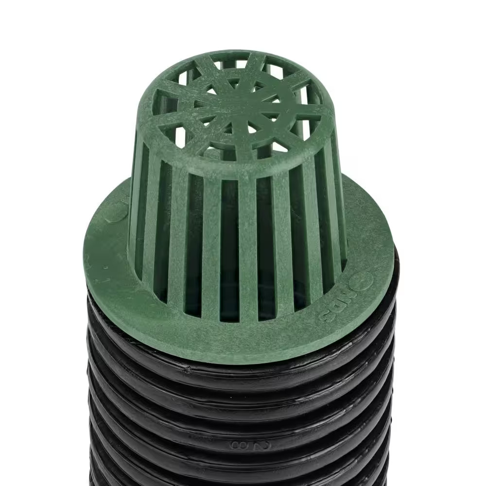 3 In. Plastic round Atrium Drainage Grate in Green