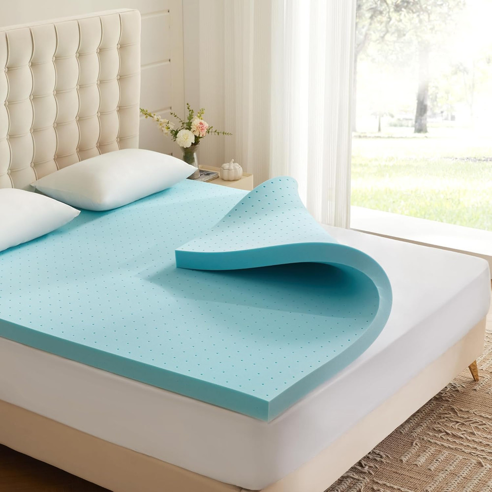3" Gel-Infused Memory Foam Mattress Topper - Queen Size, Soft & Ventilated