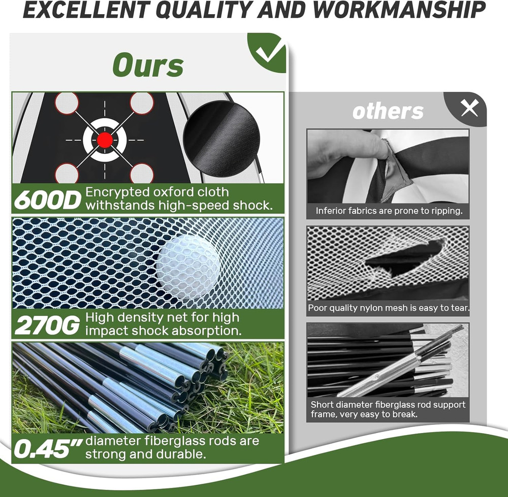 Golf Net with Practice Mat,Golf Hitting Aid Nets 10X7Ft for Backyard Driving Chi