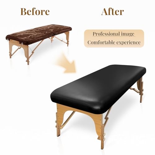 Leather Massage Table Cover Wipeable Covers for Massage Table 1 Black