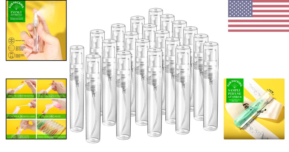 20 Mini Refillable Spray Bottles 5ml – Travel Atomizers for Perfume & Oils