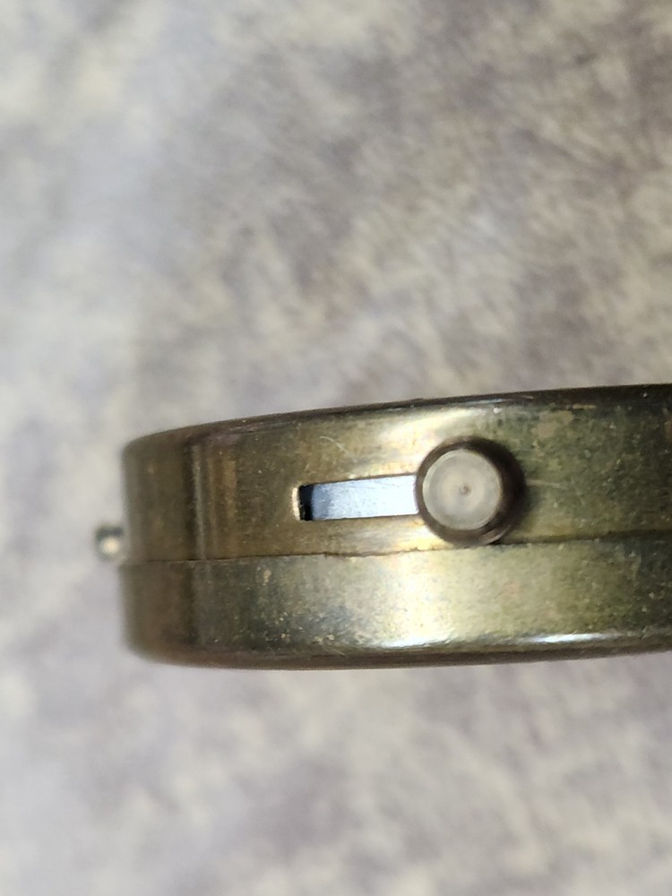 Vintage Germany Needle Lock Brass Pocket Compass Pendant Glow Points & Tip