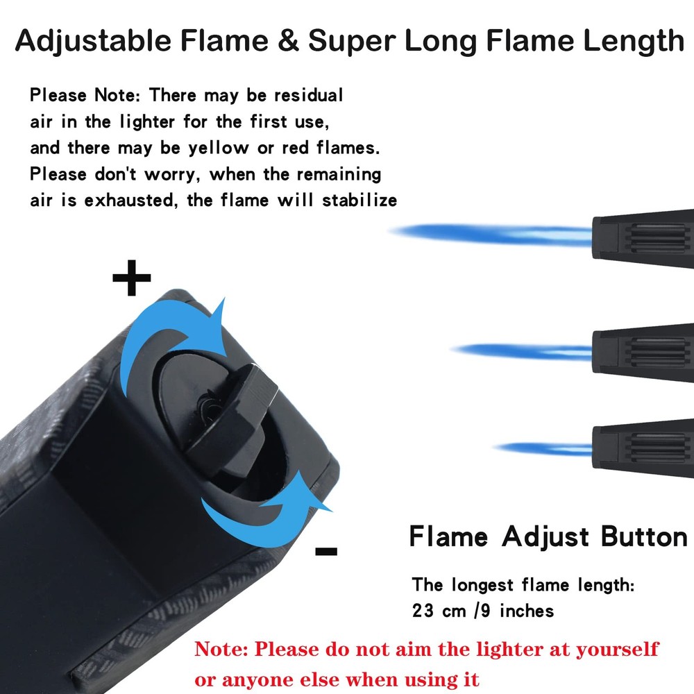 Butane Torch Lighter, Refillable Kitchen Cooking Torch with Safety Lock, Wind...