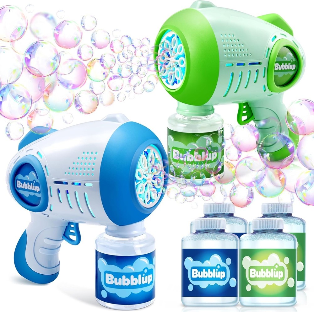 Fun Bubble Toy Set: 2 Battery-Powered Bubble Guns for Ages 3+ with Solutions