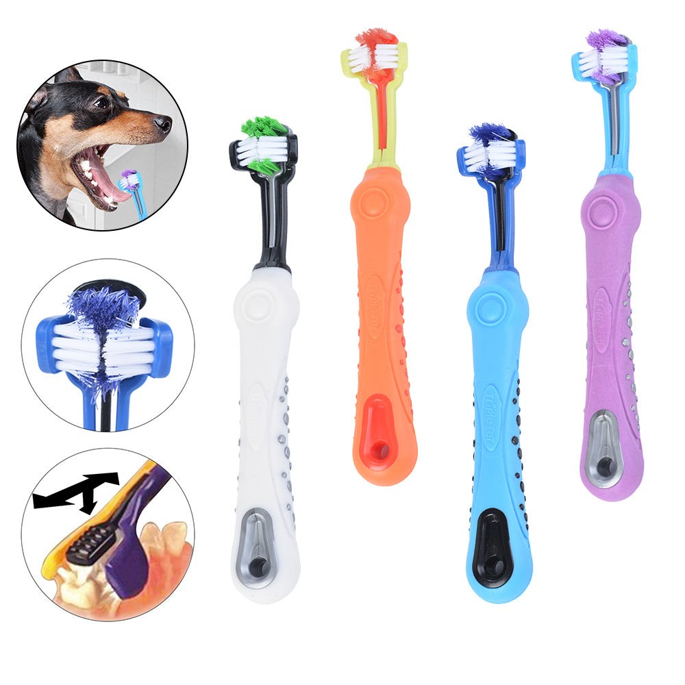 Triple-Action Pet Toothbrush