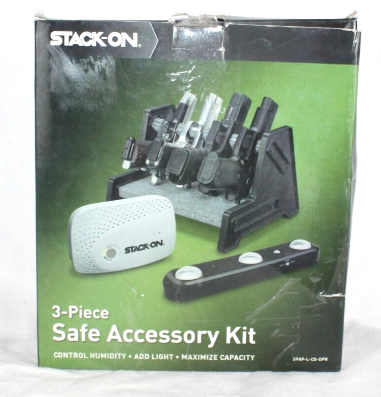 STACK-ON 3 Pieces Safe Accessory Kit:Led Motion Light, Dehumidifier, Pistol Rack