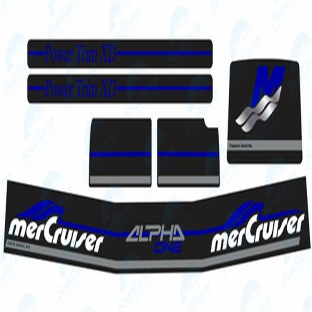 Fits MerCruiser Alpha One Gen 2 Drives Decals Sticker Set Blue