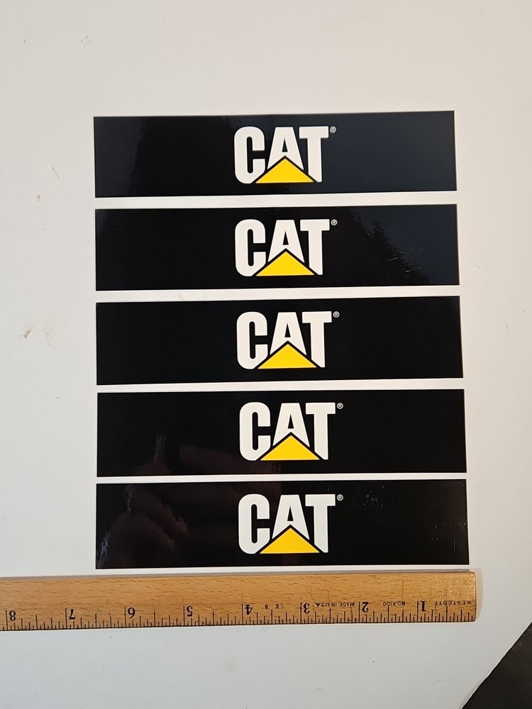 Five AUTHENTIC CATERPILLAR TRACTOR DECALS 6.5”x1.5” NOS NEW Neeg2001