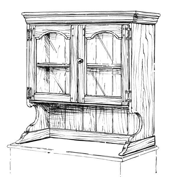 Woodcraft Project Paper Plan to Build Buffet Hutch