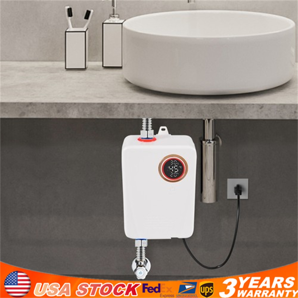 Electric Tankless Water Heater Instant Hot Shower Kitchen Heater 110V 3000W