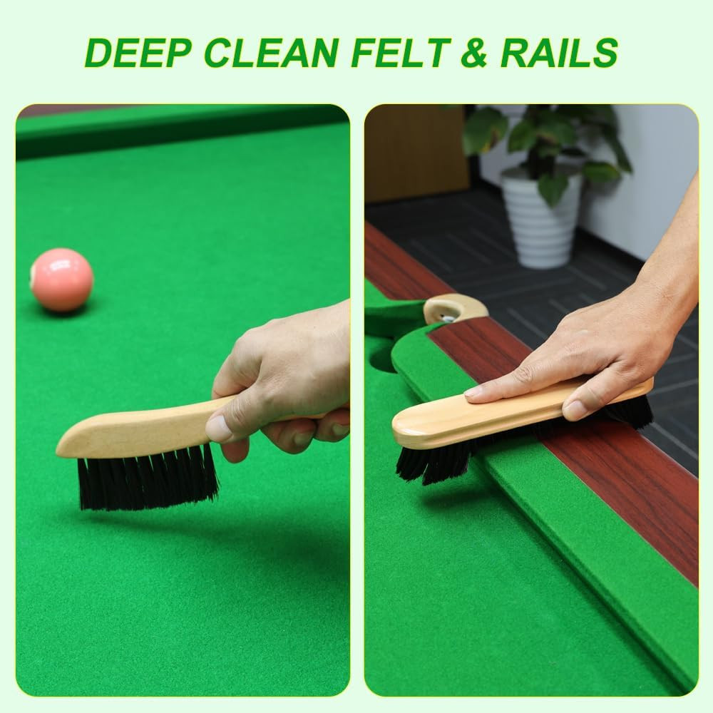 19 Pcs Pool Table Cleaning Kit- Complete Billiard Accessories Set with Pool Tabl