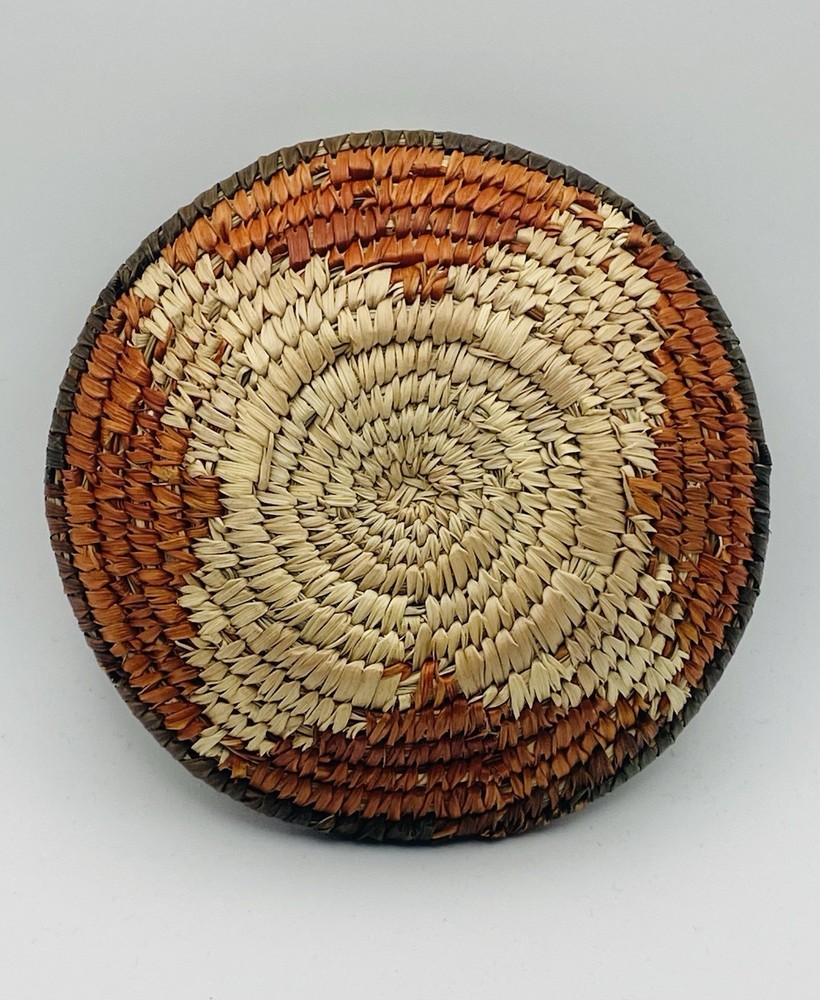 Handcrafted Rustic Coiled Rope Basket Fall Decor 4.5”
