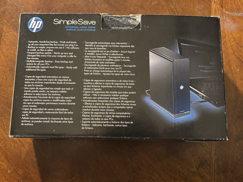 HP SimpleSave 1TB External USB 2.0 Back Up HARD DRIVE FOR WINDOWS XP 7 VISTA