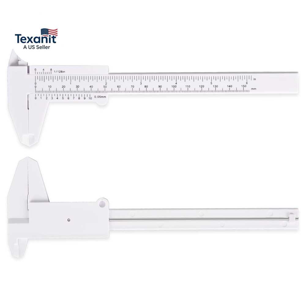 Plastic Vernier Caliper (2Pcs), 150 Mm Mini Plastic Caliper for School Student,