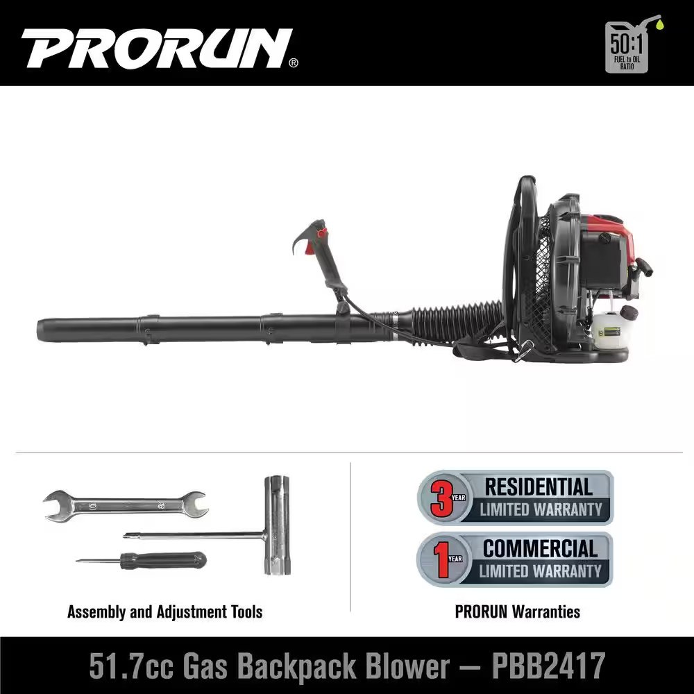 52Cc 570 CFM 250 MPH 2-Cycle Gas-Powered Backpack Leaf Blower