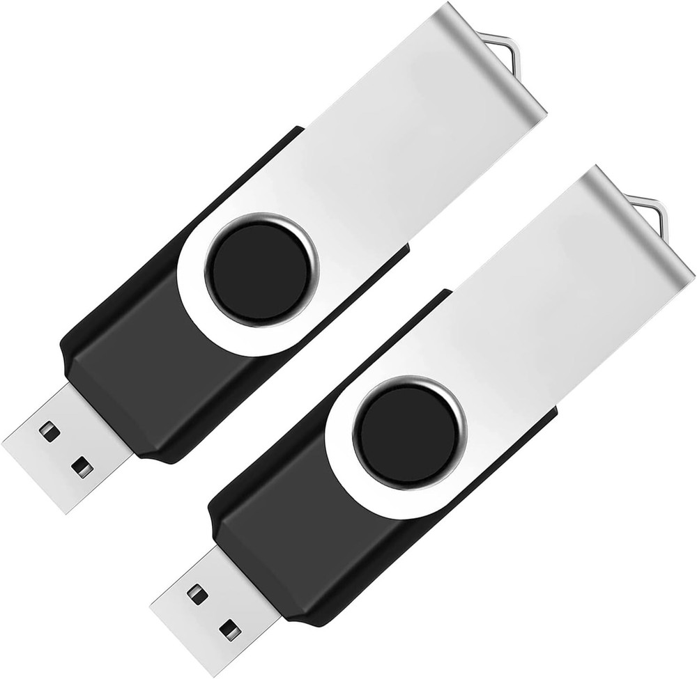 2 Pack 64GB USB 2.0 Flash Drive - Swivel Design for Fast Data Storage